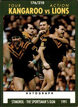 1991 Stimorol NRL #176 Tour Action Kangaroo vs Lions Front